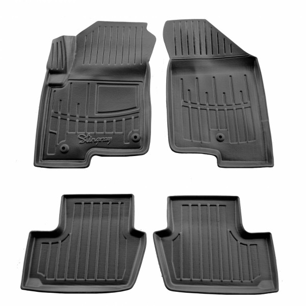 3D gummimattor JEEP Patriot 2007-2016, 4 pc. (2 clips on FL) / svart / 5046094 / högre kanter