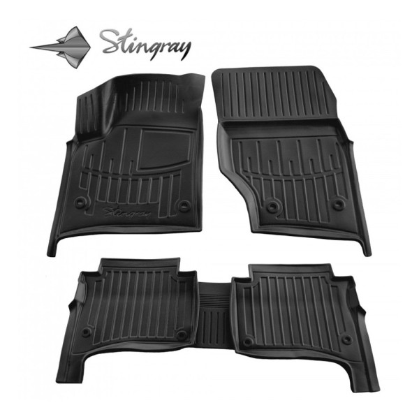 3D gummimattor VOLKSWAGEN Touareg I 7L 2002-2010, 5 pc. / svart / 5024325 / högre kanter