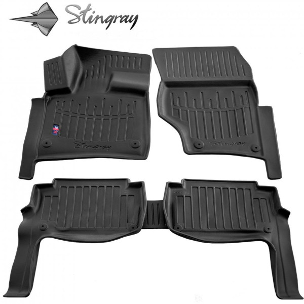 3D gummimattor AUDI Q7 4L 2005–2015, 5 st / svart / 5030055 / högre kanter