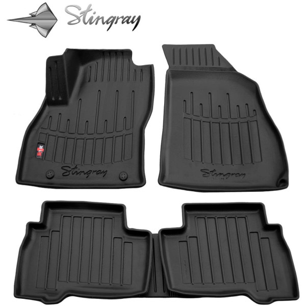 3D gummimattor FIAT Fiorino III 2008-2021, 5 st / svart / 5006035 / högre kanter