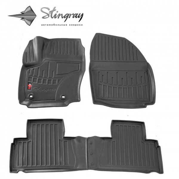 3D gummimattor FORD Galaxy WA6 2006-2015, 4 pc. (Ovalūs tvirtinimai) / svart / 5007134 / högre kanter