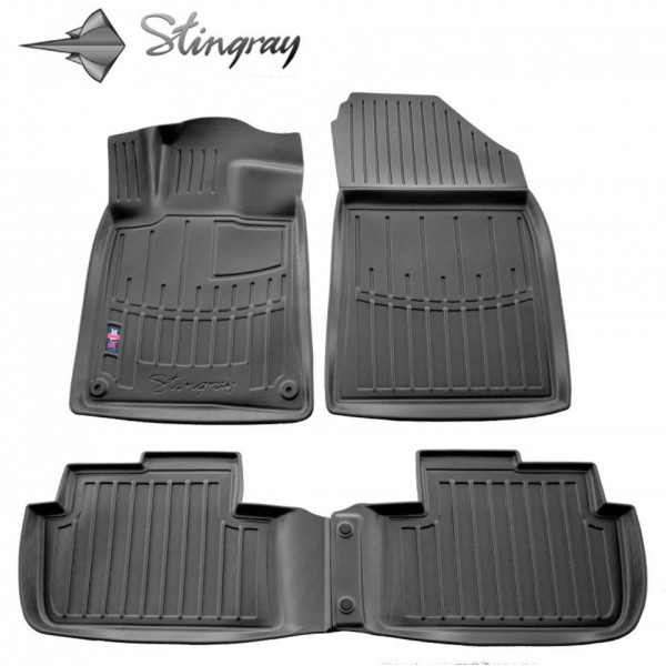 3D gummimattor PEUGEOT 407 2004-2011, 4 pc. / svart / 5016134 / högre kanter