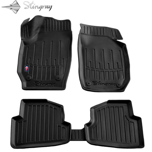 3D gummimattor SKODA Fabia II 5J 2007-2014, 5 st / svart / 5020025 / högre kanter