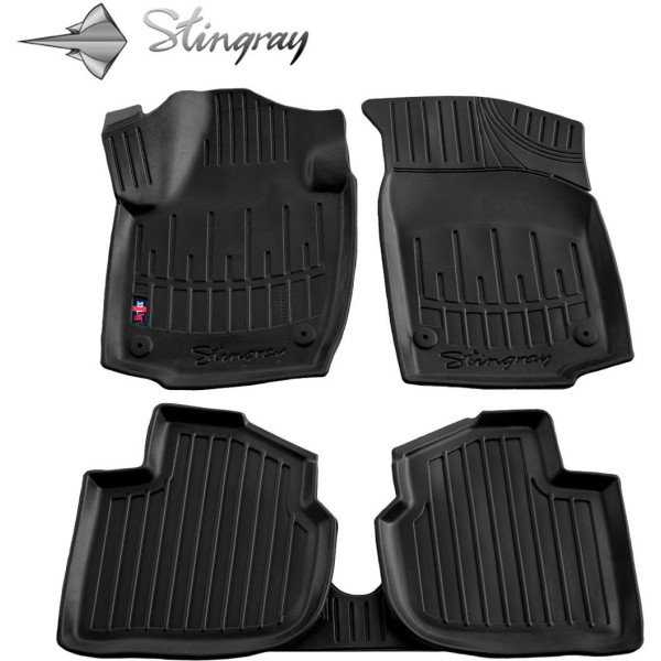 3D gummimattor SKODA Rapid 2012-2019, 5 st / svart / 5020035 / högre kanter