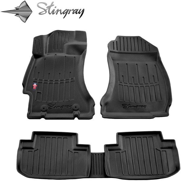 3D gummimattor SUBARU Forester SJ 2012-2018, 5 st / svart / 5029015 / högre kanter