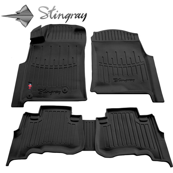 3D gummimattor TOYOTA Land Cruiser Prado J120 2002-2009, 5 st / svart / 5022095 / högre kanter