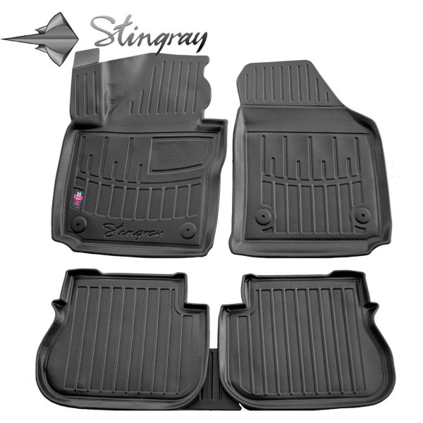 3D gummimattor VOLKSWAGEN Caddy III 2K 2003-2020, 5 st (LIFE, 4 doors) / svart / 5024245 / högre kanter