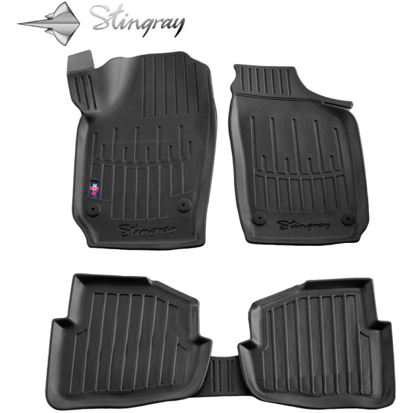 3D gummimattor VOLKSWAGEN Polo IV 2001-2009, 5 st / svart / 5020065 / högre kanter