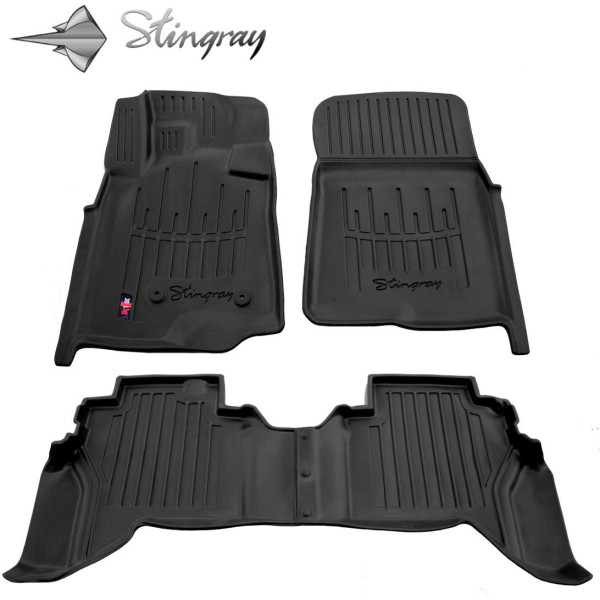 3D gummimattor MITSUBISHI Pajero IV V80 2006-2021, 4 st / svart / 5013034 / högre kanter