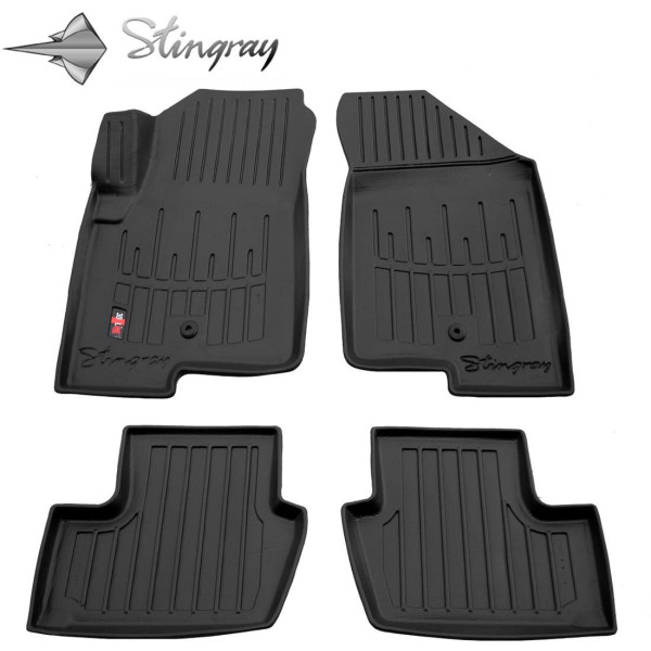 3D gummimattor JEEP Compass I 2006-2016, 4 st / svart / 5046024 / högre kanter