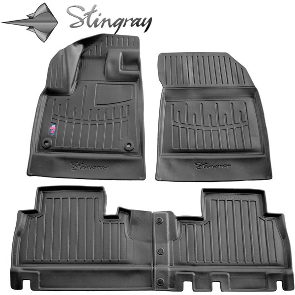 3D gummimattor PEUGEOT Rifter från 2018 4 st (without armrest) / svart / 5016114 / högre kanter