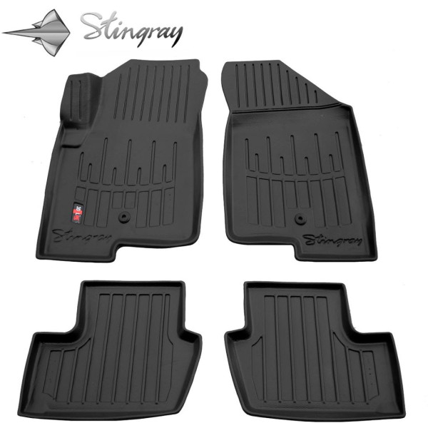 3D gummimattor JEEP Patriot 2007-2016, 4 st / svart / 5046024 / högre kanter