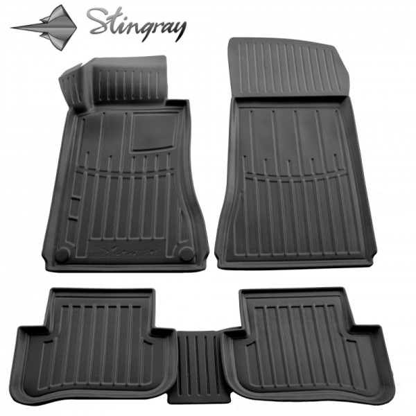 3D gummimattor MERCEDES BENZ W203 C 2001-2007, 5 pc. / svart / 5012125 / högre kanter