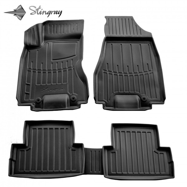 3D gummimattor NISSAN X-Trail T31 2007-2014, 5 pc. / svart / 5014145 / högre kanter